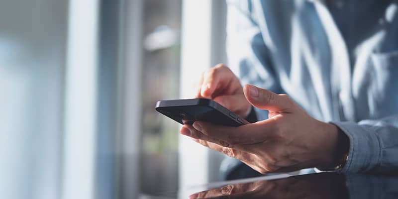 Man using mobile phone